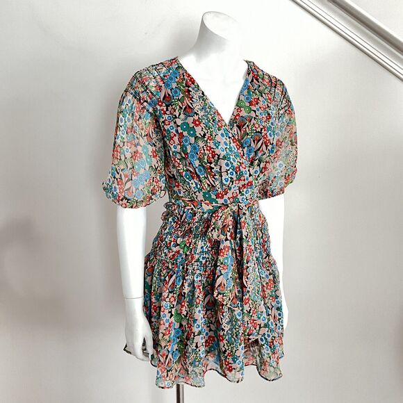 Ted Baker Dress 2 Floral Tiania Smock Panel Wrap Mini - Picture 11 of 11